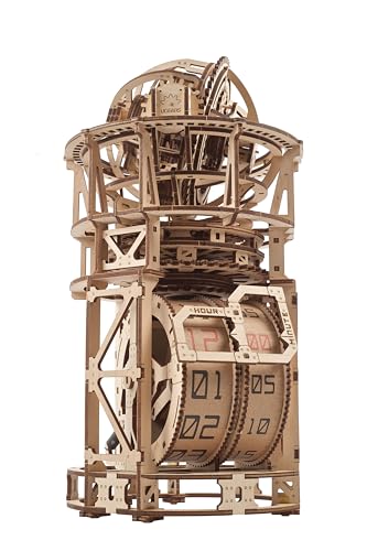 UGEARS Sky Watcher Tourbillon Table Clock Functional 3D Wooden Puzzle for Adults Mechanical Watch Kit DIY Assembly Wooden Model Kits for Building 3D Puzzle Gift for Fathers Day 338 Pieces - Image 1