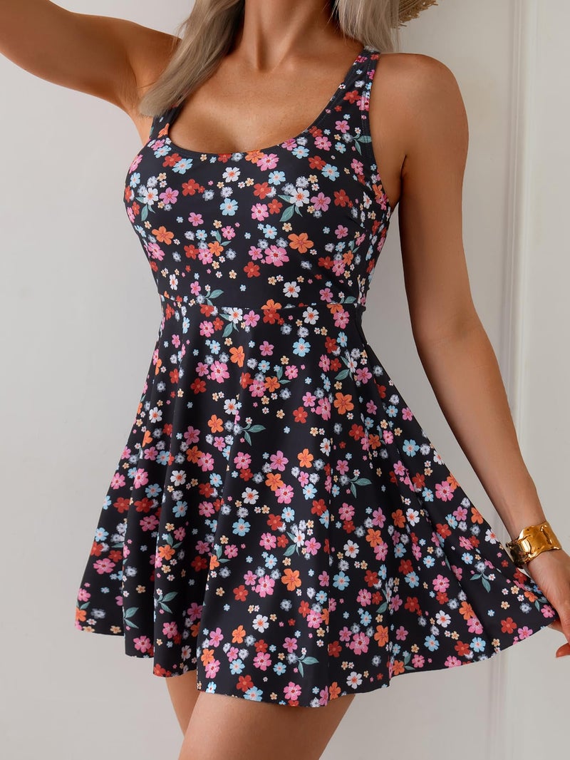 B2prity One Piece Swimdress Swimsuits for Women Tummy Control Swim Dress Cute Modest Skirt Bathing Suit - Image 3