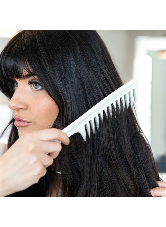 Rock & Ruddle Beach Wave Wide Tooth Rake Comb | For All Hair Types | Detangles & Creates Bouncy Beach Waves | Pain Free Detangling for Wet & Dry Hair | Made in the UK - Image 3