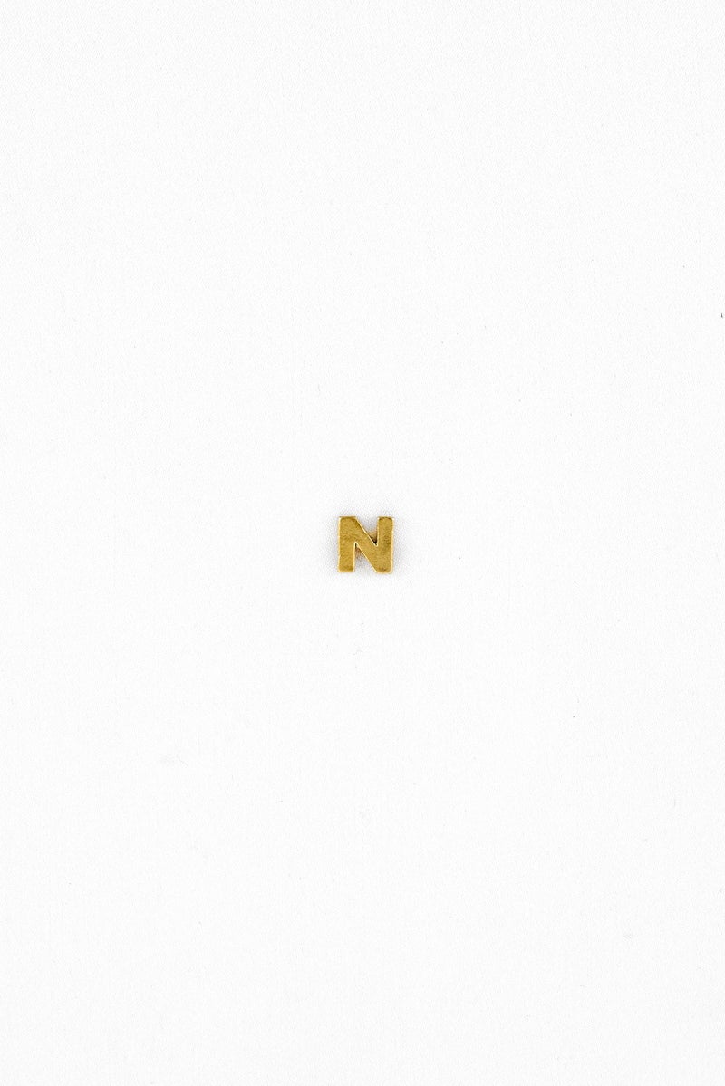 ALEX AND ANI Women 14 kt Create Your Own Initial N Charm, Gold  - Image 1