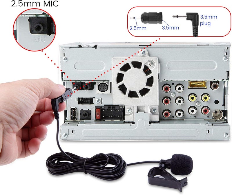 weishan Car Microphone 35mm Car Radio Mic Replacement for Pioneer Kenwood Boss JVC Sony Jensen Alpine Stereo Vehicle Head Unit Enabled Audio GPS DVD  External Hands Free Assembly Mike - Image 5