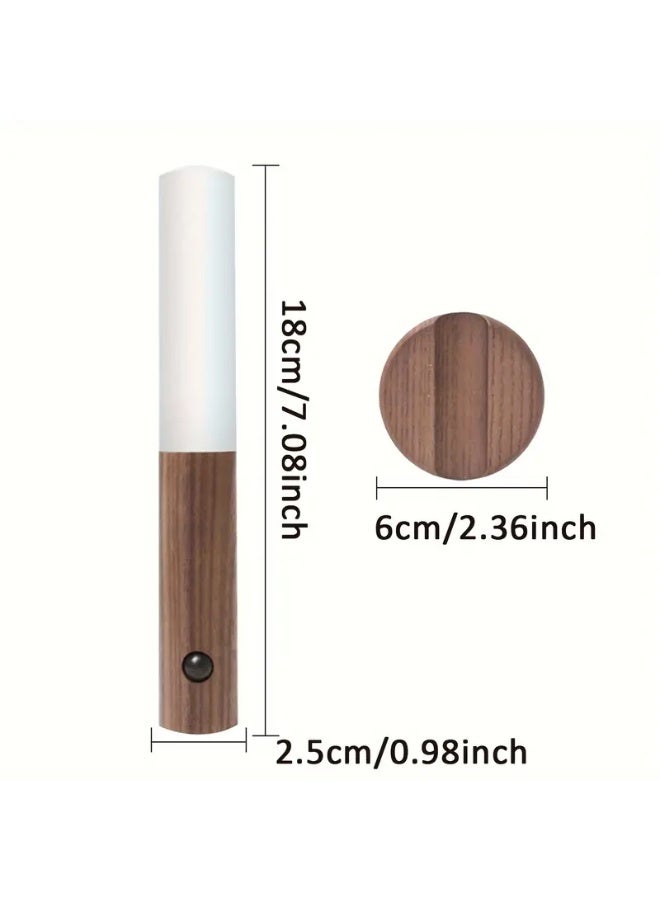 Smart LED Motion Sensor Night Light – USB Rechargeable, Magnetic Wooden-Style Wall Lamp | Human Body Induction, Detachable & Wireless Design, Can Be Handheld or Hung | Ideal for Hallway, Closet, Bedroom, Bathroom, Stairs ﻿ - Image 5