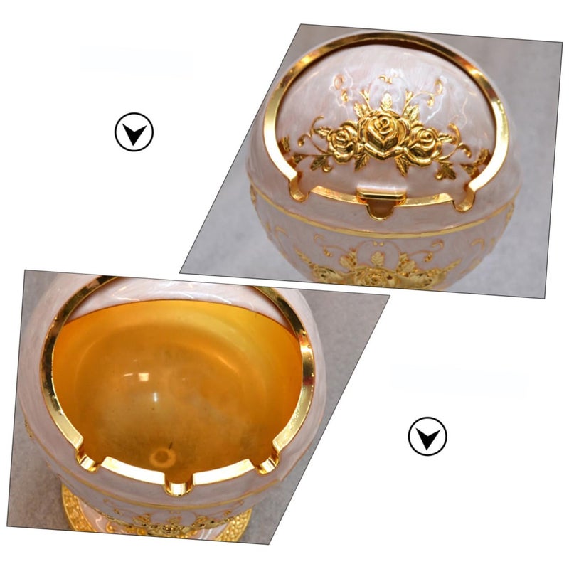 Vintage Flip Cover Ashtray Premium Alloy Smoking Ash Container Retro Lid Home Office - Image 4