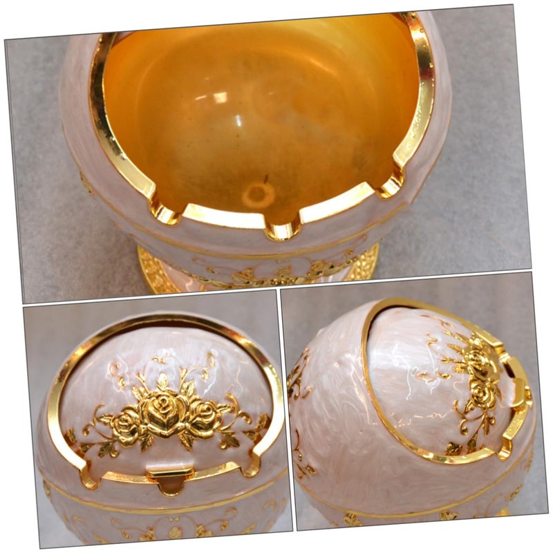 Vintage Flip Cover Ashtray Premium Alloy Smoking Ash Container Retro Lid Home Office - Image 3