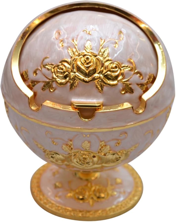 Vintage Flip Cover Ashtray Premium Alloy Smoking Ash Container Retro Lid Home Office - Image 1