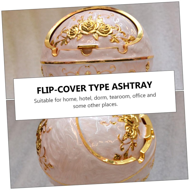 Vintage Flip Cover Ashtray Premium Alloy Smoking Ash Container Retro Lid Home Office - Image 5