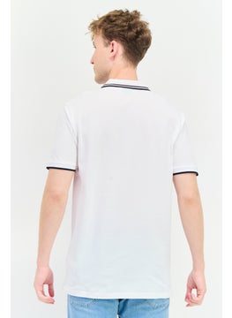 833 POLICE Men Regular Fit Brand Logo Short Sleeves Polo, White  - Image 3