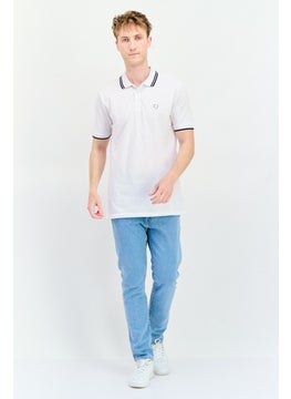 833 POLICE Men Regular Fit Brand Logo Short Sleeves Polo, White  - Image 2