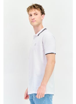 833 POLICE Men Regular Fit Brand Logo Short Sleeves Polo, White  - Image 4