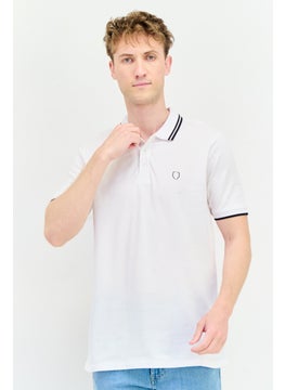 833 POLICE Men Regular Fit Brand Logo Short Sleeves Polo, White  - Image 1