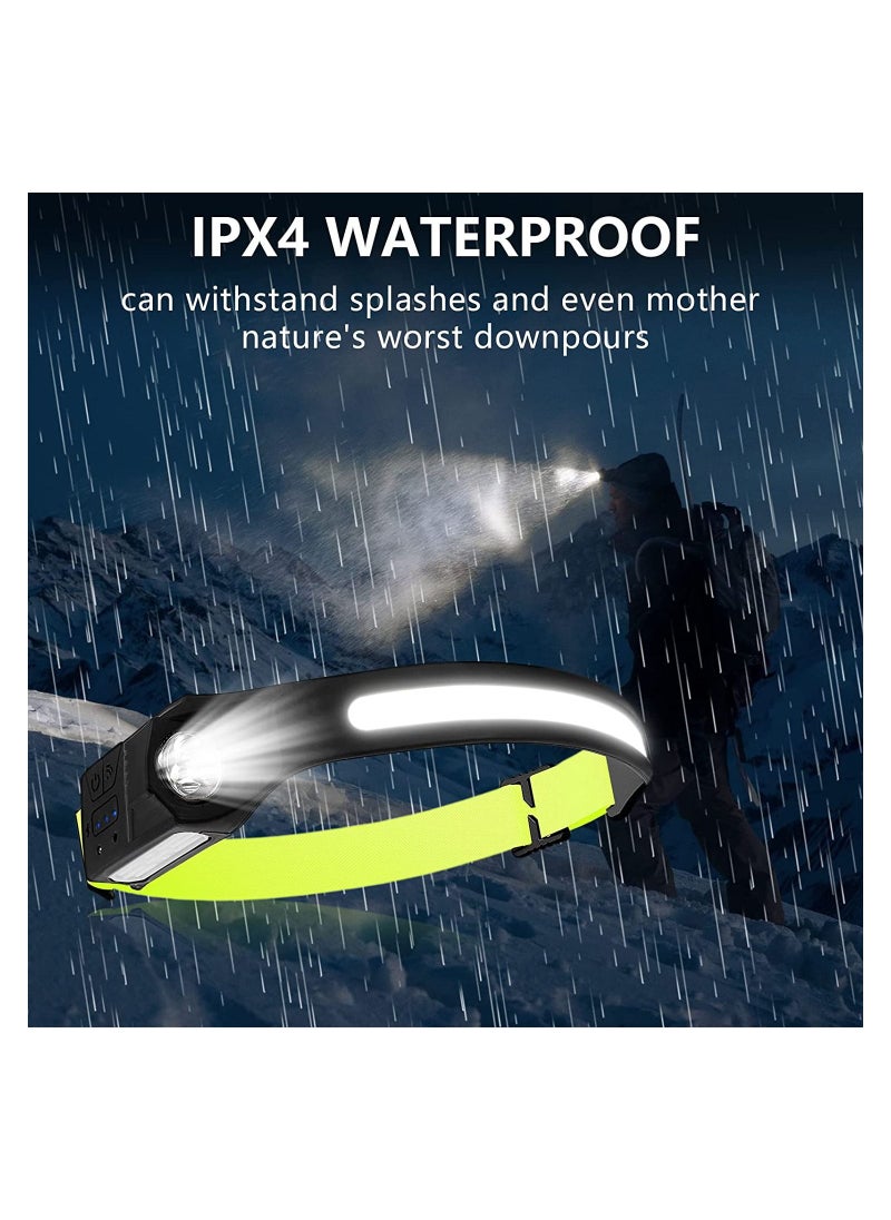 Generic LED Headlamp, Rechargeable Flashlight for Adults, 230° Wide Beam Headlight, Motion Sensor Head Lamp, Adjustable Headband Outdoor Waterproof Head Light for Running, Camping, Hiking  - Image 5