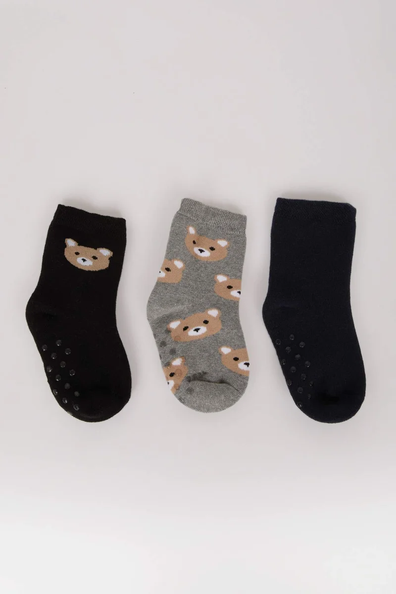 DeFacto Baby Boy Animal Print 3 piece Terry Socks