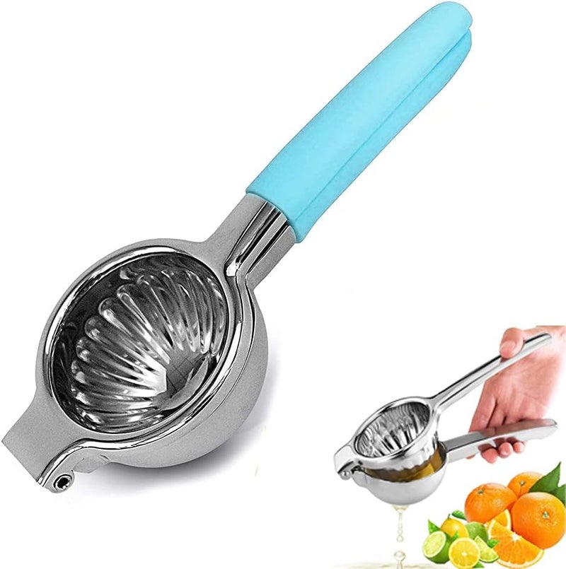 klarako 1 Piece of Manual Lemon Squeezer Stainless Steel Lemon Squeezer Manual Juicer Orange Citrus Juicer With Silicone Handles Suitable for Lemons, Kiwis, Grapes and Other Citrus Fruits - Image 1