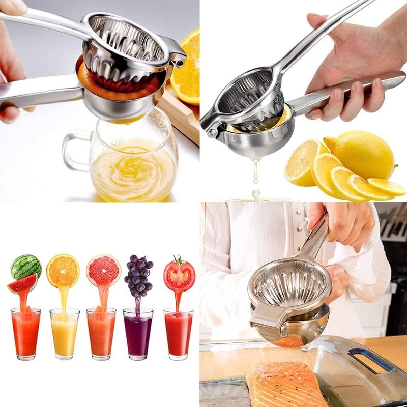 klarako 1 Piece of Manual Lemon Squeezer Stainless Steel Lemon Squeezer Manual Juicer Orange Citrus Juicer With Silicone Handles Suitable for Lemons, Kiwis, Grapes and Other Citrus Fruits - Image 3