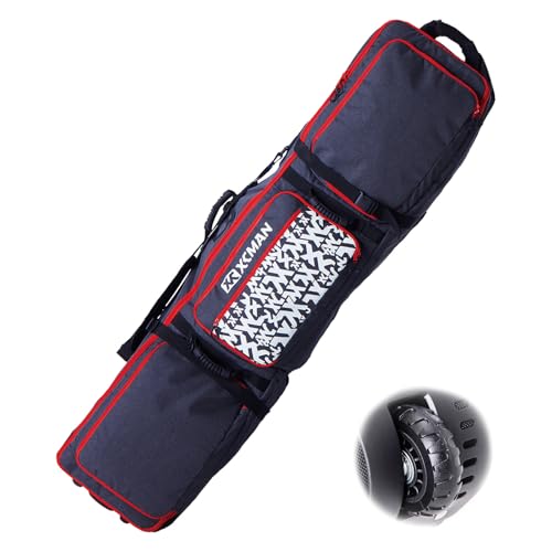 XCMAN Padded Snowboard Bag with Wheels, Extendable Roller Ski Bag for Air Traveling Adjustable Length - Extra Long/Wide/Deep,Waterproof - with Protection Ribs - Image 1