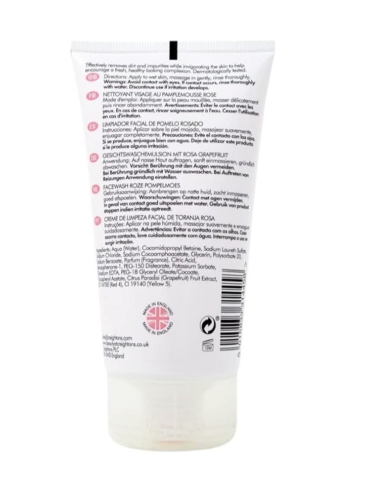 CREIGHTONS - Pink Grapefruit Refreshing Face Wash 150ml Deeply cleanses and purifies without over drying skin With added Vitamin E Dermatologically Tested - Image 1