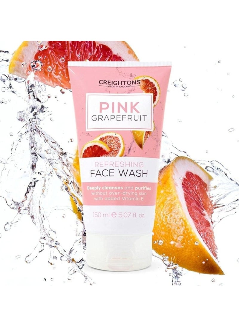 CREIGHTONS - Pink Grapefruit Refreshing Face Wash 150ml Deeply cleanses and purifies without over drying skin With added Vitamin E Dermatologically Tested - Image 1