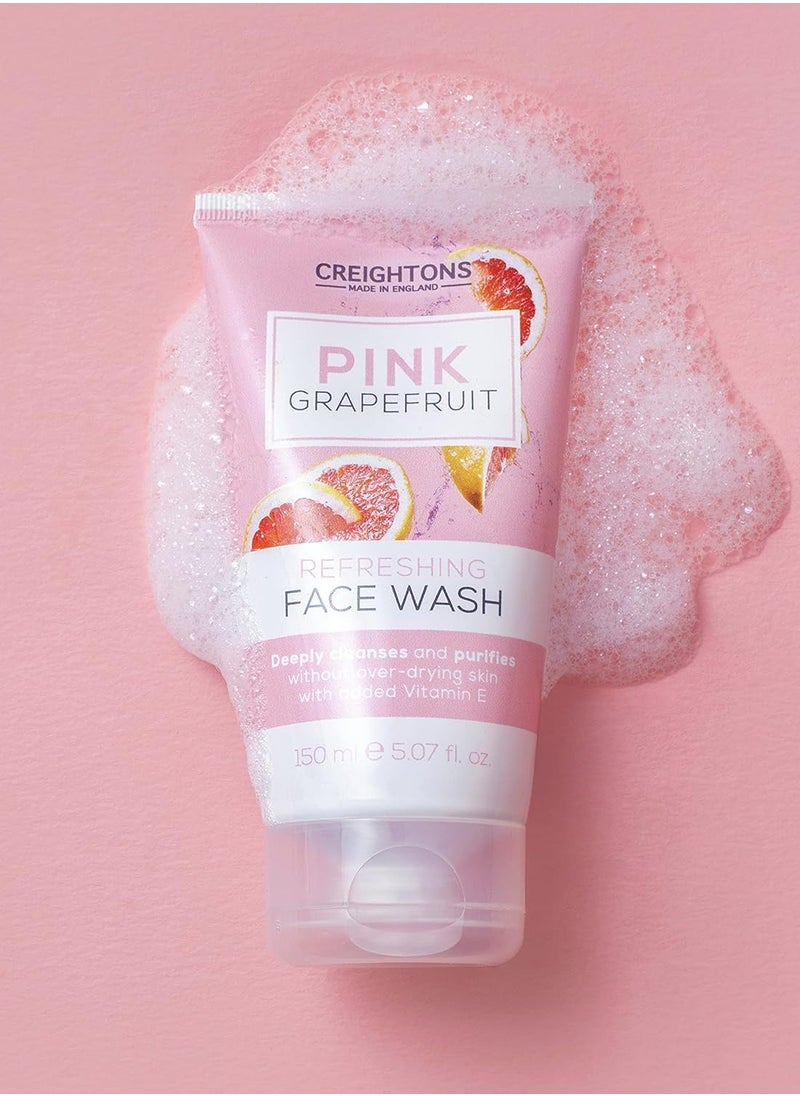 CREIGHTONS - Pink Grapefruit Refreshing Face Wash 150ml Deeply cleanses and purifies without over drying skin With added Vitamin E Dermatologically Tested - Image 1