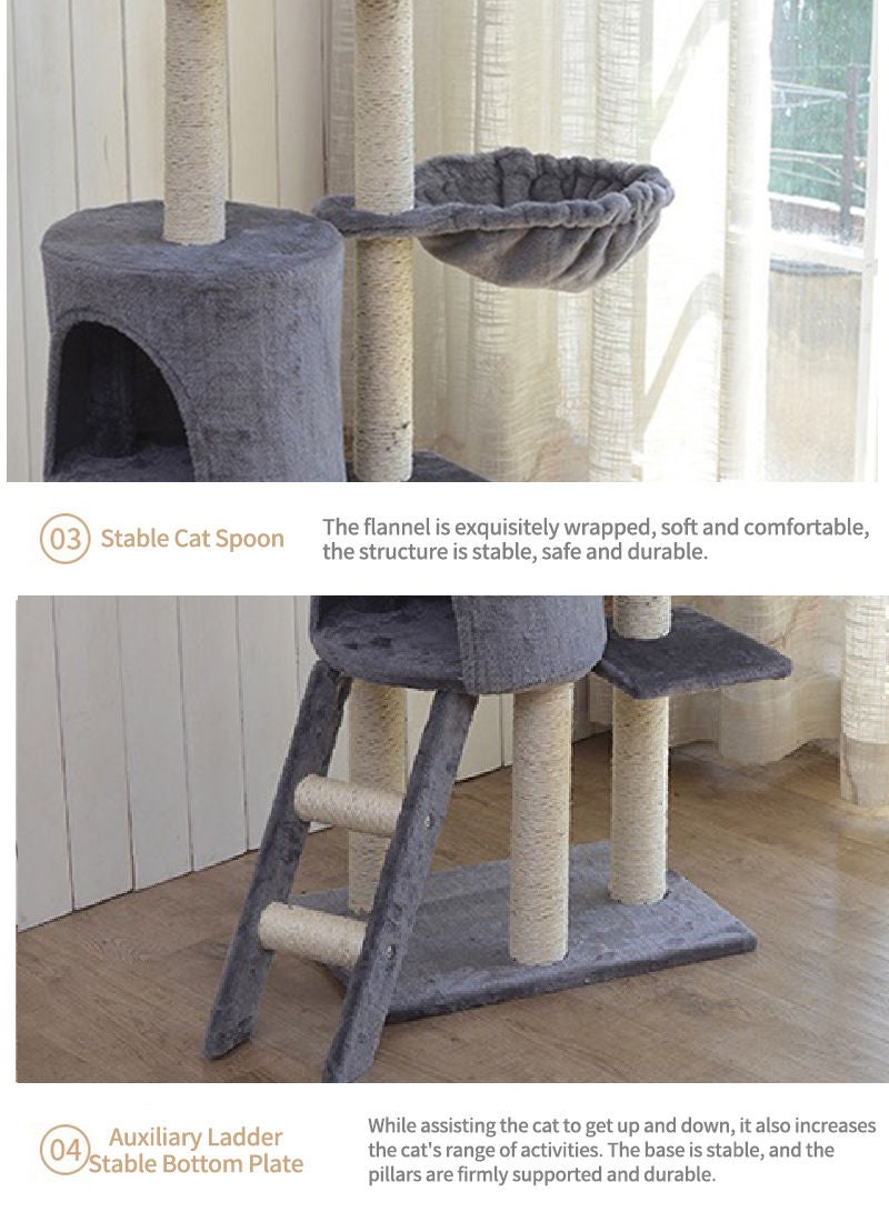 Living Equipment Cat Play Tower Cat Toy Multi Level Platform Cat Tree Sisal Pillar Large Cat Climbing Frame Cat Nest Luxury Cat Scratch Post Cat Tree