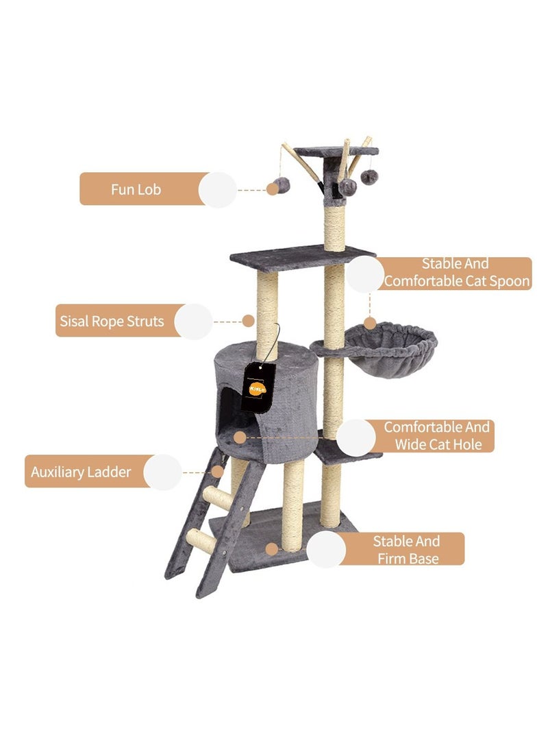 Living Equipment Cat Play Tower Cat Toy Multi Level Platform Cat Tree Sisal Pillar Large Cat Climbing Frame Cat Nest Luxury Cat Scratch Post Cat Tree