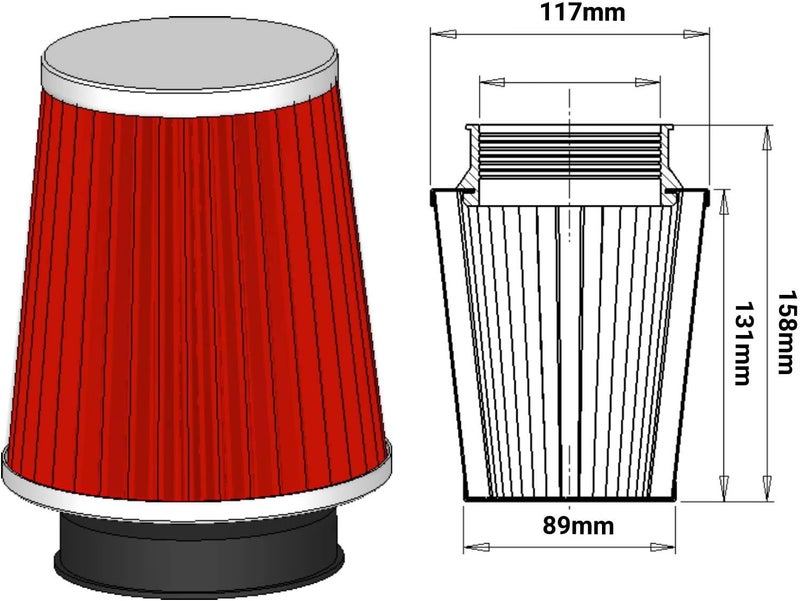 MOOSUN Cold Air Intake kit with Filter for 1999-2004 Ford Mustang 3.8L V6 (Red) - Image 4