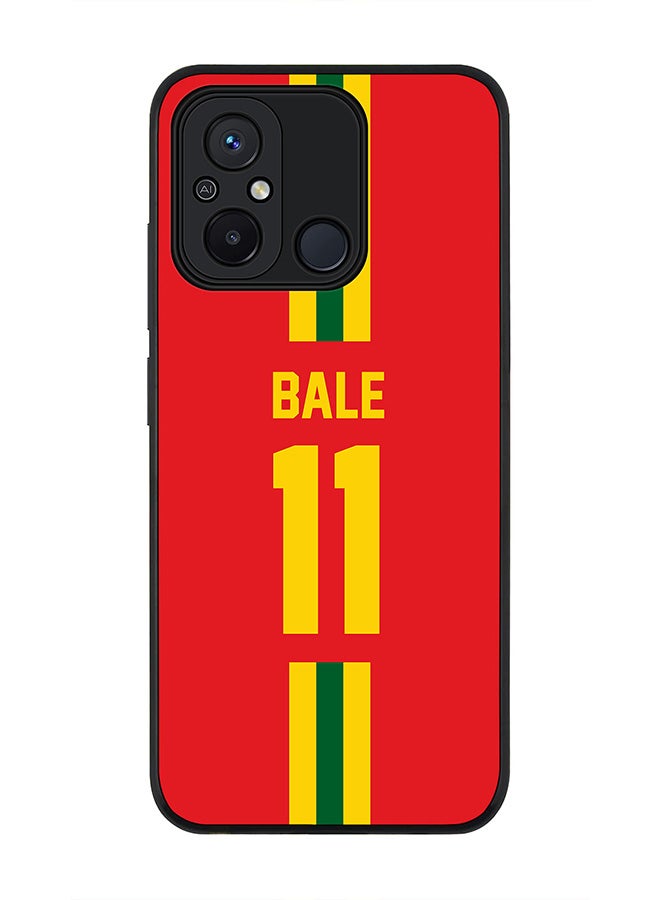 Stylizedd Rugged Black edge case for Xiaomi Redmi 12C 4G, Slim fit Soft Case Flexible Rubber Edges Anti Drop TPU Gel Thin Cover -  Football Team - Wales, Player Name - Bale - Image 1