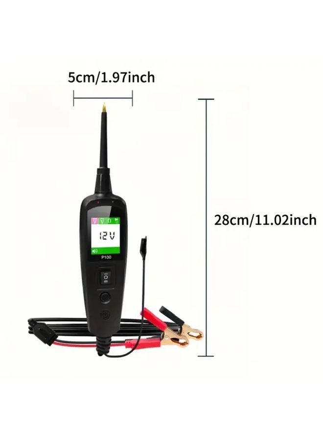 P100 Heavy Duty 12V 24V Automotive Circuit Tester With 6 5ft Cable Digital Voltage Meter - Image 3