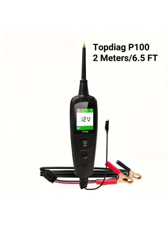 P100 Heavy Duty 12V 24V Automotive Circuit Tester With 6 5ft Cable Digital Voltage Meter - Image 1