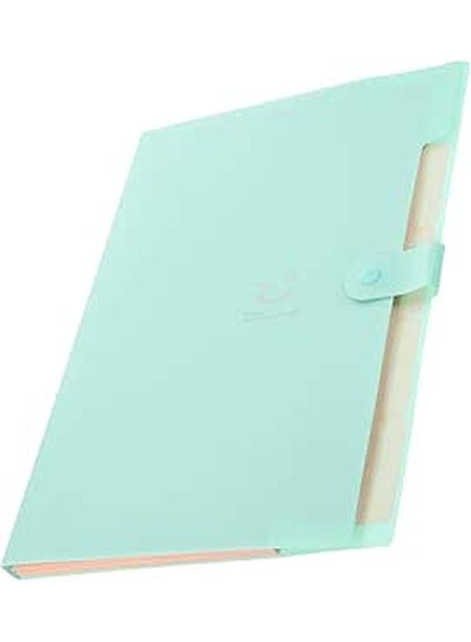 Green Accordion File Organizer Portable Document Folder for School Office Storage - Image 1
