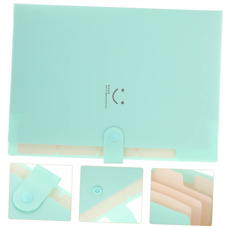 Green Accordion File Organizer Portable Document Folder for School Office Storage - Image 4