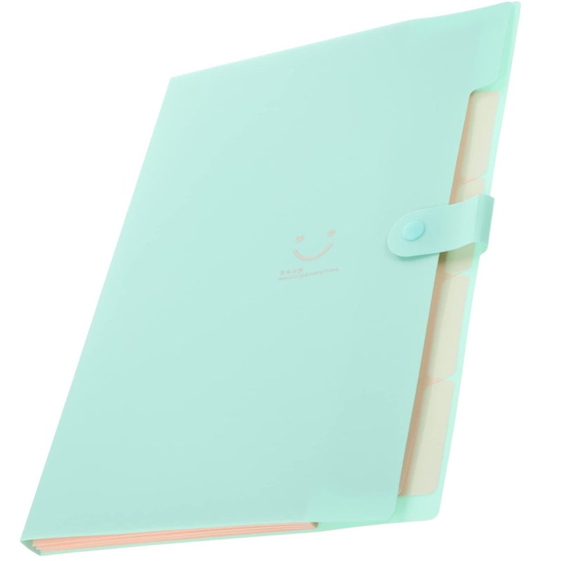 Green Accordion File Organizer Portable Document Folder for School Office Storage - Image 2