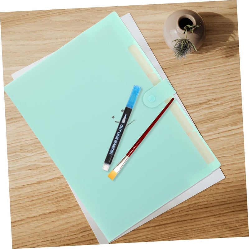 Green Accordion File Organizer Portable Document Folder for School Office Storage - Image 3