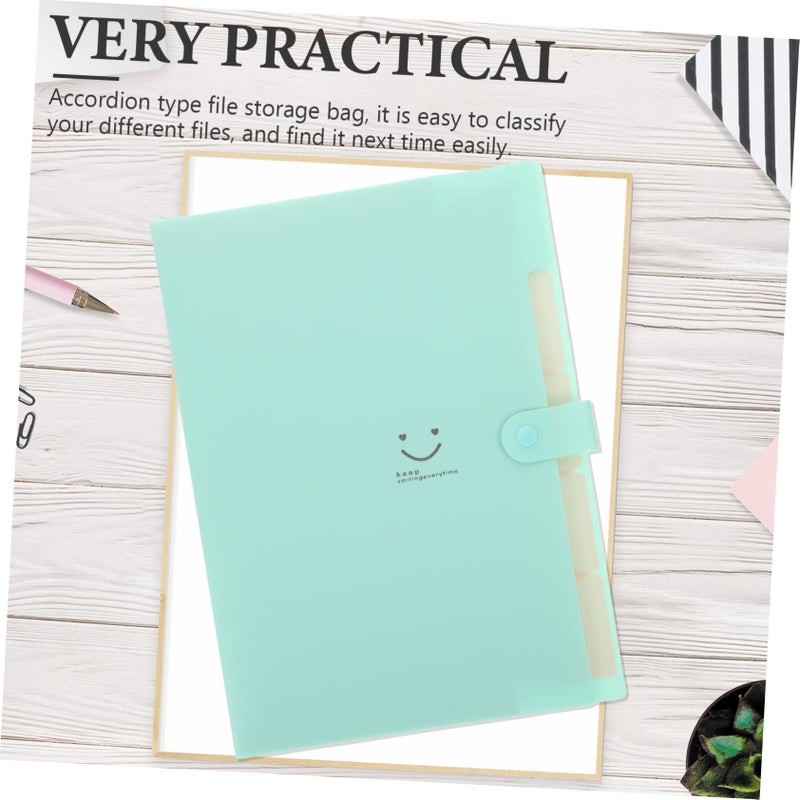 Green Accordion File Organizer Portable Document Folder for School Office Storage - Image 5