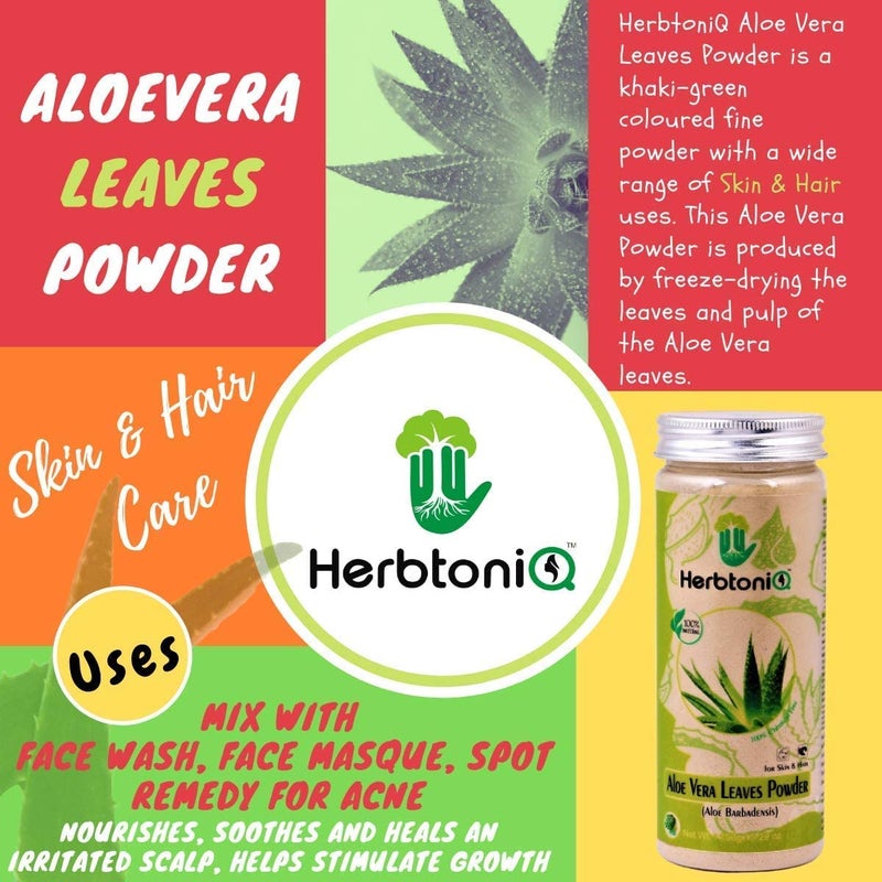 Herbtoniq HerbtoniQ 100 Natural Aloe vera Baheda Katha and Manjistha Powder for Dandruff Frizzy Hair Damaged Hair Intensive Hair Care Pack 600 Gram - Image 2