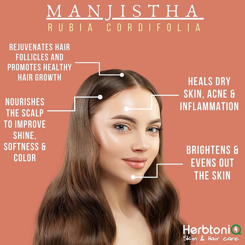 Herbtoniq HerbtoniQ 100 Natural Aloe vera Baheda Katha and Manjistha Powder for Dandruff Frizzy Hair Damaged Hair Intensive Hair Care Pack 600 Gram - Image 3
