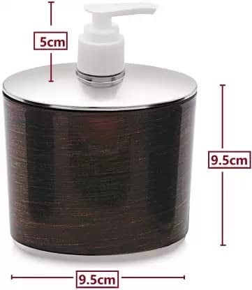 GLITZEN Classic 4 Piece Bathroom Accessory Set - Soap Dish, Hand Towel Tray, Tooth Brush/Paste Holder, Tumbler, Liquid Soap Dispenser,Bathrooms or Kitchen (Classic Wooden Finish-Brown) - Image 2