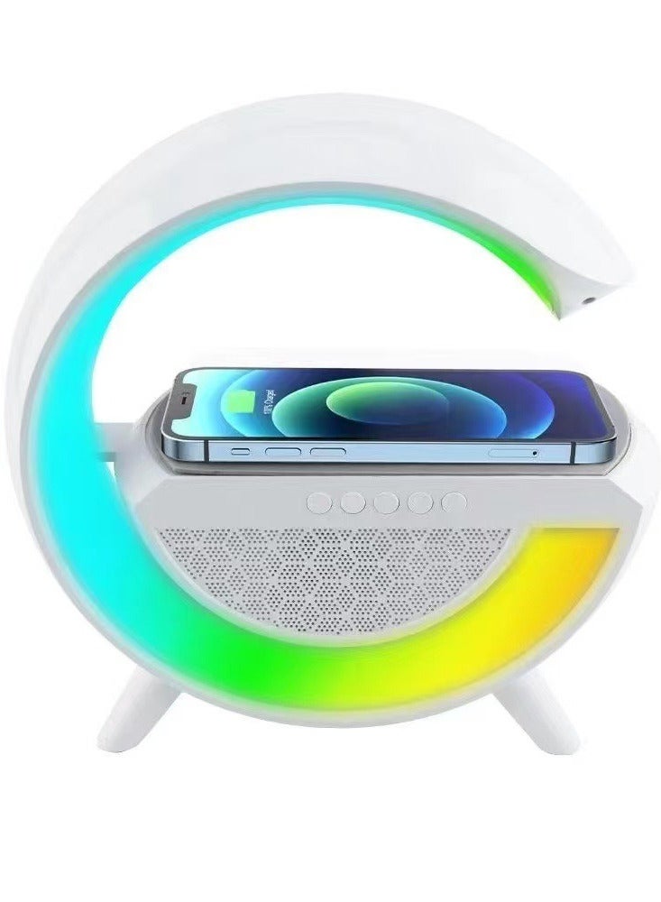 LED Wireless Charging Bluetooth Speaker with Multi‑Color Ambient Lights G shape atmosphere Lamp - Image 1
