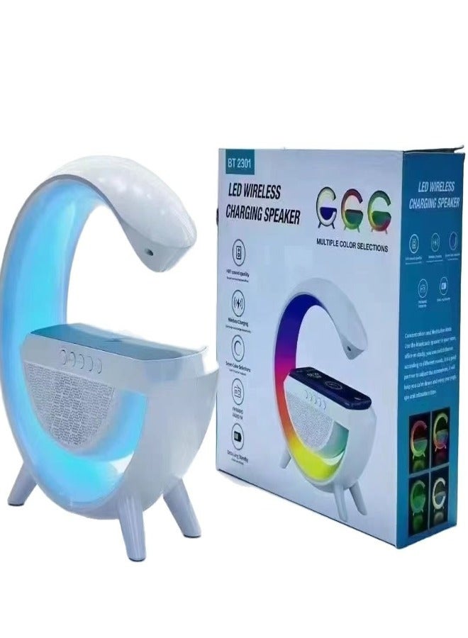 LED Wireless Charging Bluetooth Speaker with Multi‑Color Ambient Lights G shape atmosphere Lamp - Image 2