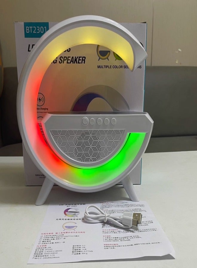 LED Wireless Charging Bluetooth Speaker with Multi‑Color Ambient Lights G shape atmosphere Lamp - Image 3