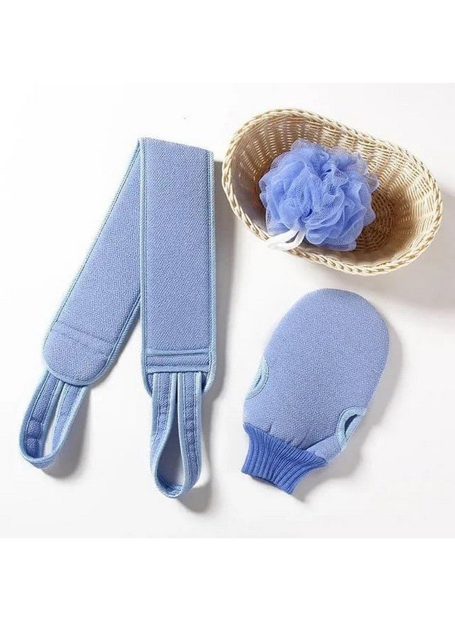 3PCS Unisex Bathing Exfoliating Set Back Scrubber, Sponge Loofah & Glove Double Side Scrubbing Strap Dead Skin Remove Body Scrubs for Skin Deep Cleaning - Image 4