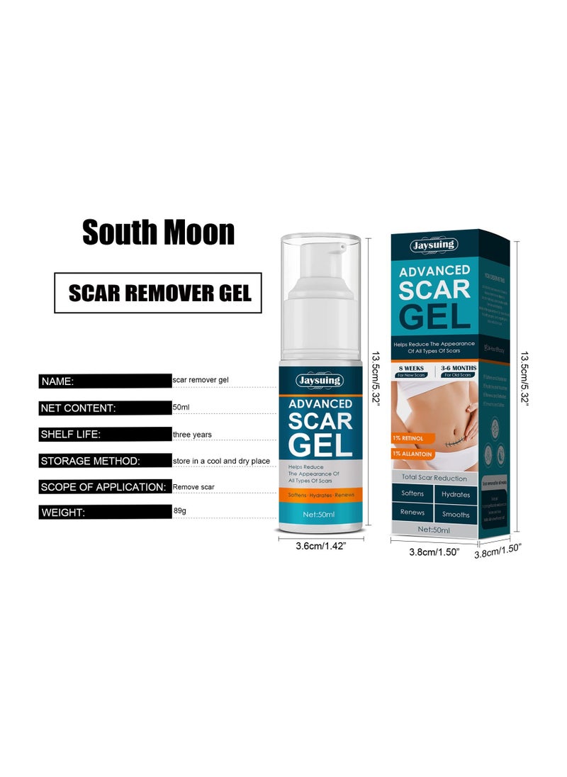 Scar Cream Gel - Retinol, Allantoin, Vitamin E, Betaine - C-Section, Tummy Tuck, Keloid, and Surgical Scars- Post Surgery Supplies - Surgical Scar Management - 1.7 oz Pump Bottle 2 Pack