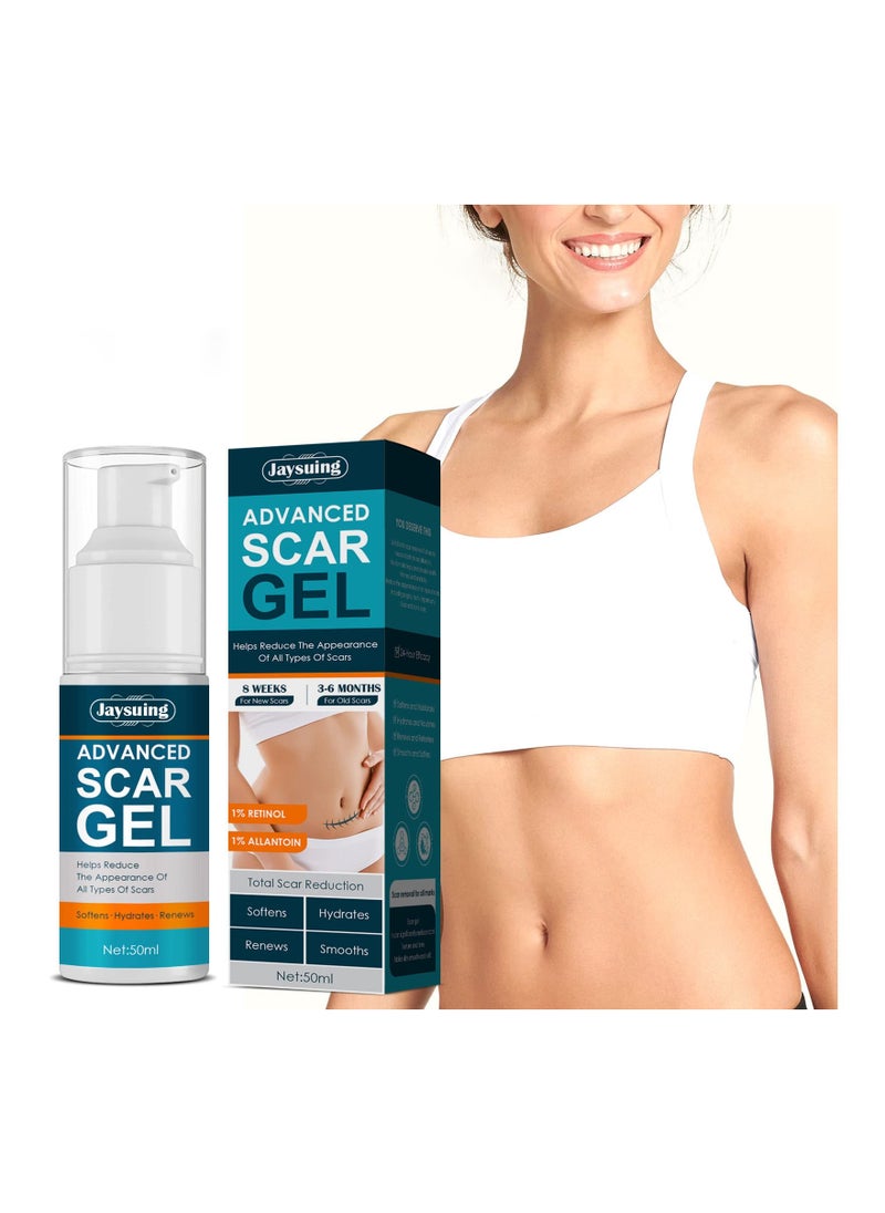 SYOSI Scar Cream Gel - Retinol, Allantoin, Vitamin E, Betaine - C-Section, Tummy Tuck, Keloid, and Surgical Scars- Post Surgery Supplies - Surgical Scar Management - 1.7 oz Pump Bottle 2 Pack  - Image 1