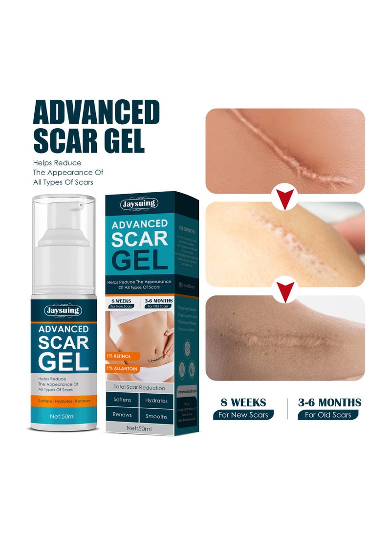 SYOSI Scar Cream Gel - Retinol, Allantoin, Vitamin E, Betaine - C-Section, Tummy Tuck, Keloid, and Surgical Scars- Post Surgery Supplies - Surgical Scar Management - 1.7 oz Pump Bottle 2 Pack  - Image 4