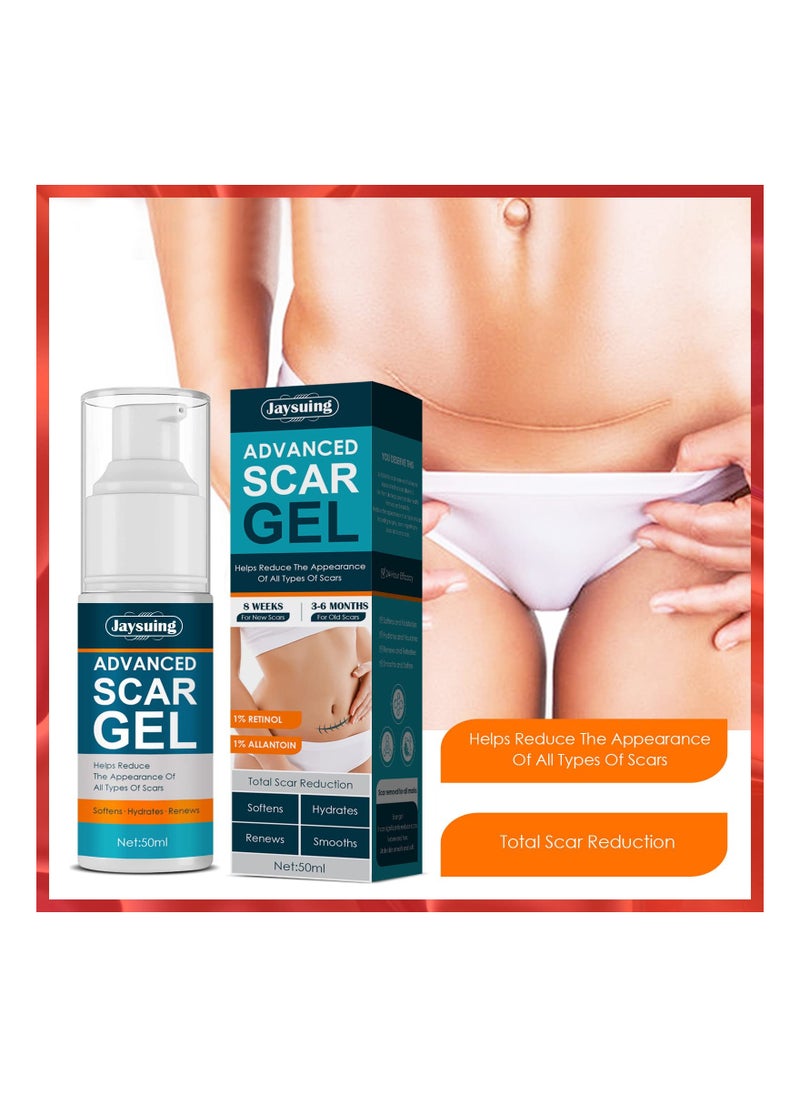 SYOSI Scar Cream Gel - Retinol, Allantoin, Vitamin E, Betaine - C-Section, Tummy Tuck, Keloid, and Surgical Scars- Post Surgery Supplies - Surgical Scar Management - 1.7 oz Pump Bottle 2 Pack  - Image 2