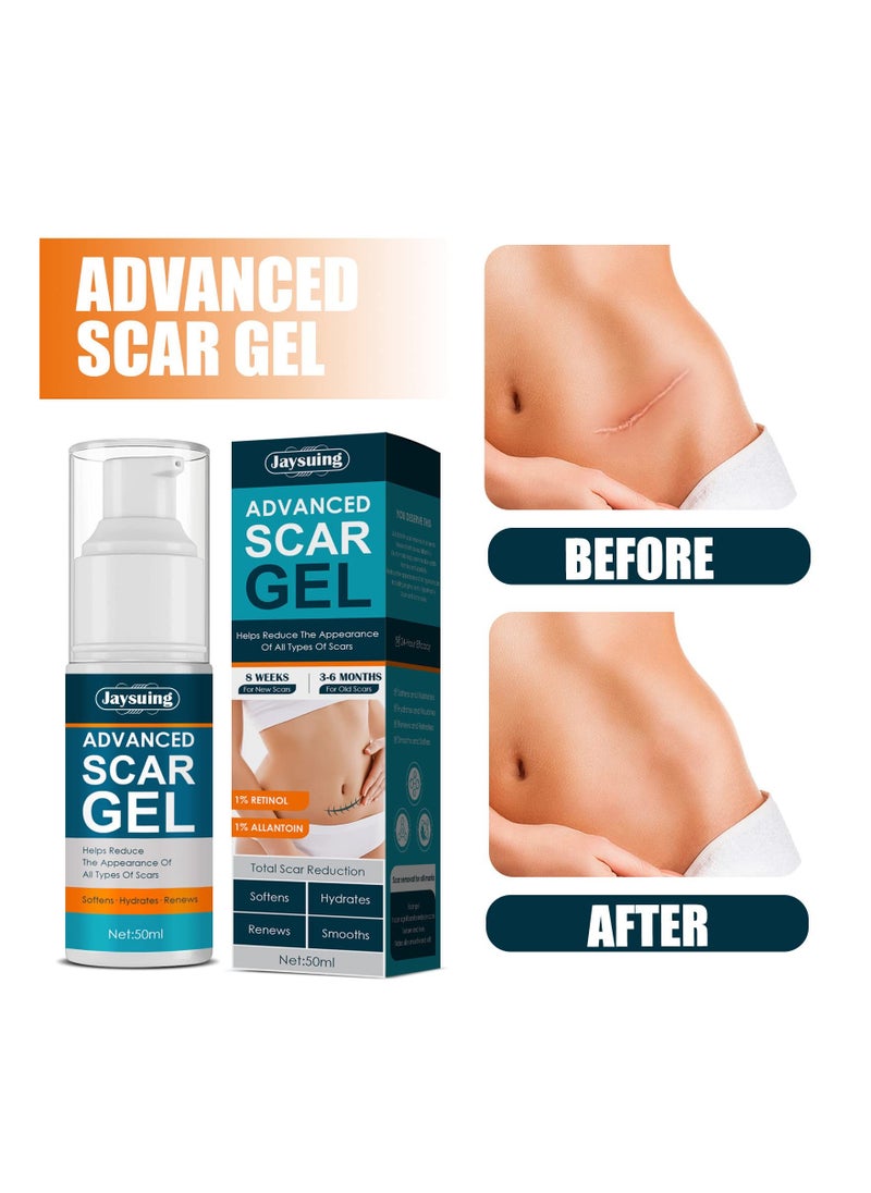 SYOSI Scar Cream Gel - Retinol, Allantoin, Vitamin E, Betaine - C-Section, Tummy Tuck, Keloid, and Surgical Scars- Post Surgery Supplies - Surgical Scar Management - 1.7 oz Pump Bottle 2 Pack  - Image 5