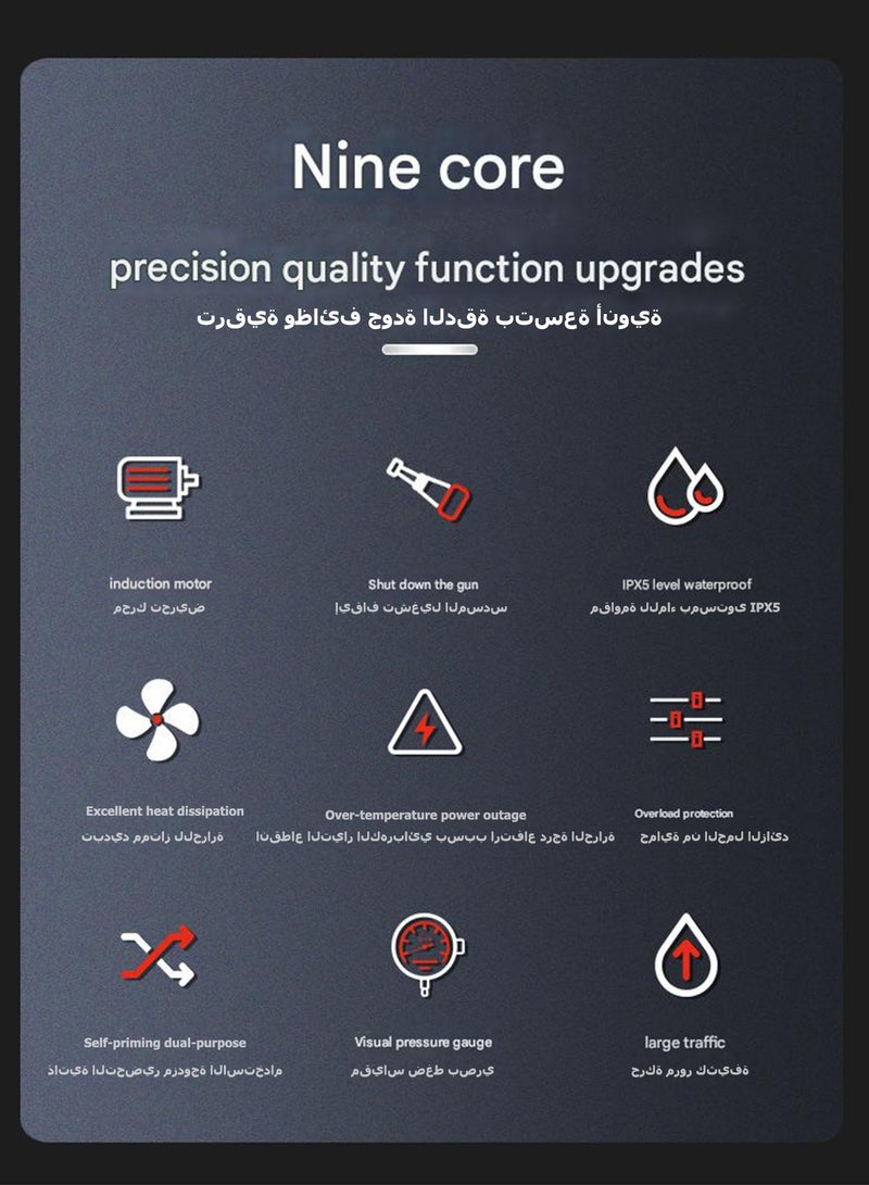 WEMART Electric Pressure Washers,2400W,Car Washer Pressure Pump,Detachable Water Gun, Electric Pressure Washers For Cleaning Cars, Fences, Pool,motor water pump car wash - Image 5