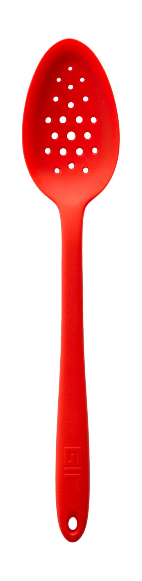 GIR Get It Right  HeatResistant up to 425F  Seamless Nonstick Perforated Kitchen Spoons for Mixing Cooking and Stirring  Perforated  13 IN Red