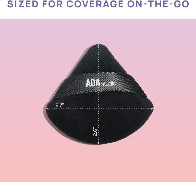 AOA STUDIO Velvet Puffs Makeup Puff Set of 6 Loose Powder Body Powder, Velour Makeup Blender Sponge Foundation Blending Sponges Set Beauty Makeup Tools (Black) - Image 5