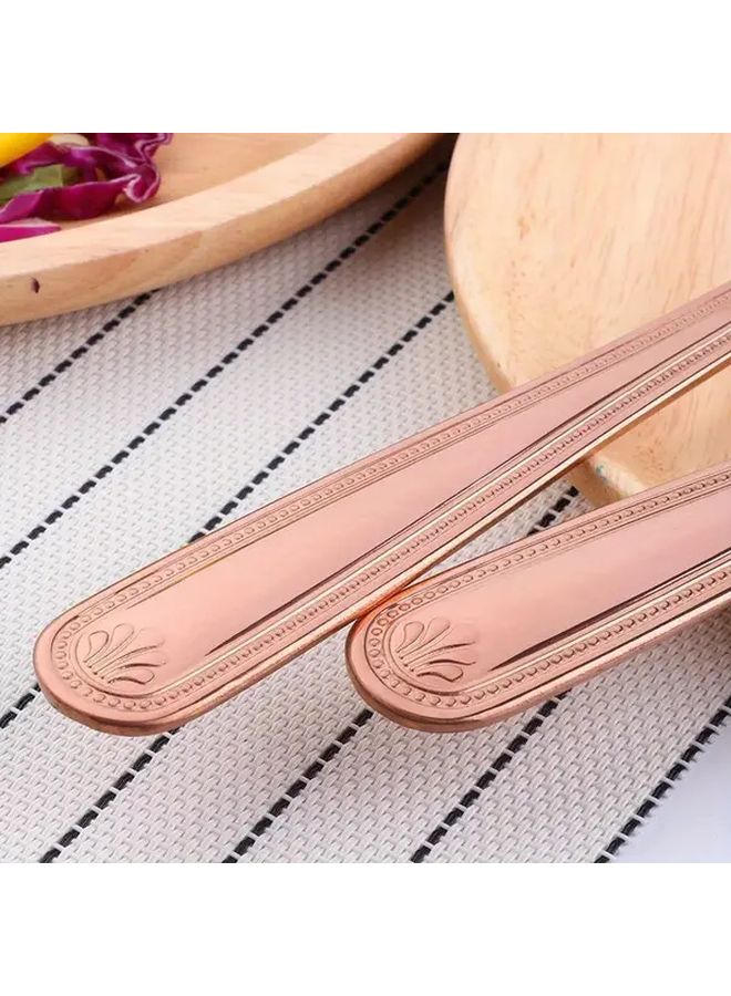 Rosegold Stainless Steel Salad Spoon And Fork Set 2pcs For Serving Pasta Buffet - Image 4