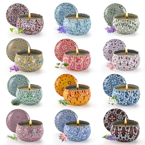 Obisesio Scented Candle Set 12 Pack Candles Gift for Home Scented Aromatherapy Candle Gift 25 oz Long Lasting Soy Candles for Men Women Friends Birthday Mothers Day Valentine Bath SPA - Image 2
